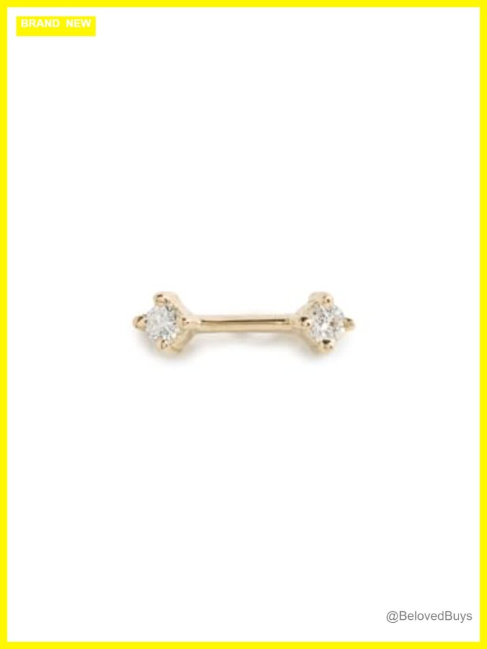 14k Gold Prong Dash Single Stud Earrings